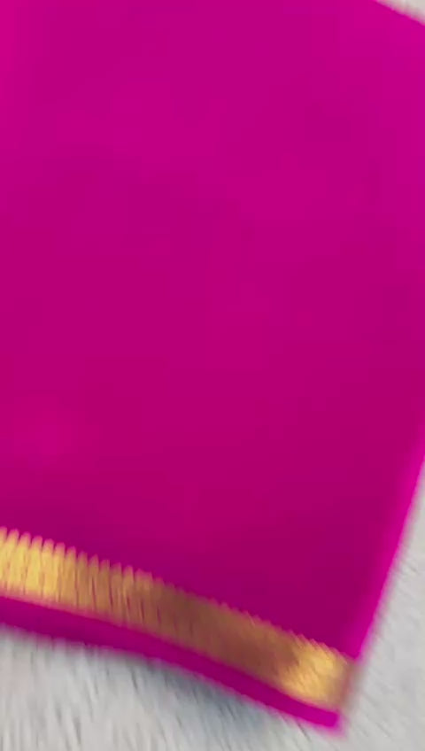 Load video: Unveil Grace: Small Border Sarees with Intricate Line Pallu in Bold Solid Shades