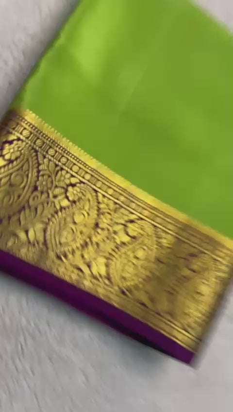 Load video: Silken Splendor: Majestic Mysore Silk Saree