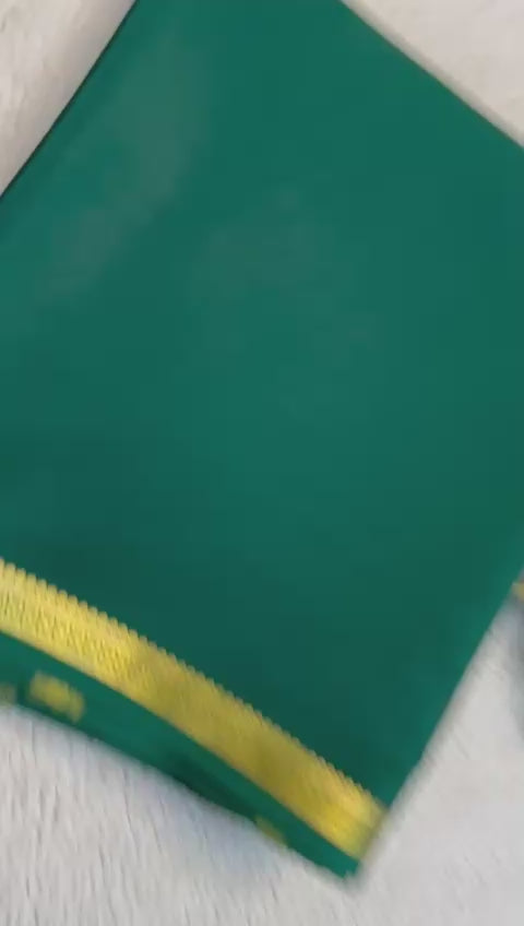 Load video: Unveil Grace: Small Border Sarees with Intricate Line Pallu in Bold Solid Shades