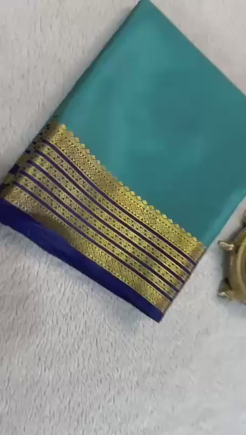 Load video: Traditional Essence: Pure Dharmavaram Silk Saree with Heavy Pallu Work