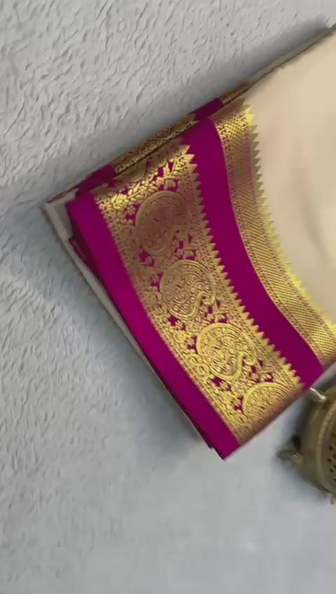 Load video: Silken Splendor: Majestic Mysore Silk Saree