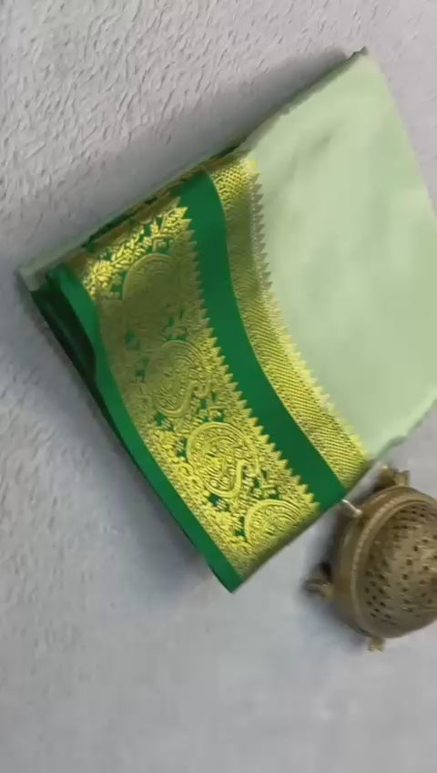 Load video: Silken Splendor: Majestic Mysore Silk Saree
