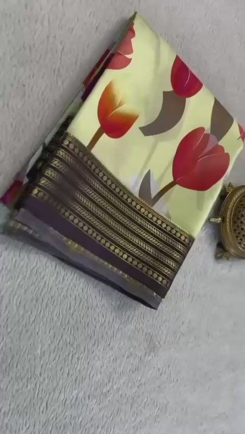 Load video: Pure Silk, Pure Elegance: Printed Mysore Sarees