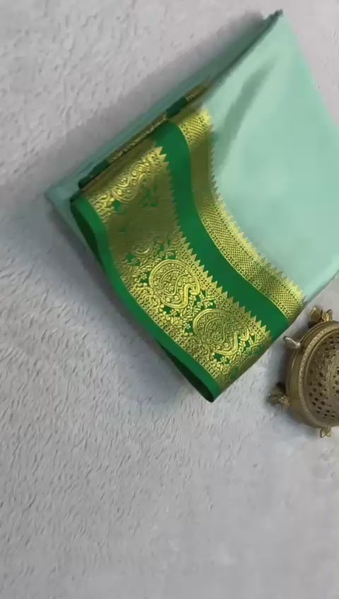 Load video: Silken Splendor: Majestic Mysore Silk Saree