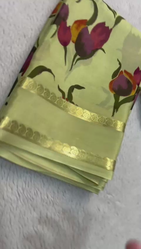 Load video: Celebrate Tradition: Exquisite Floral Silk Sarees with Patta Pallu