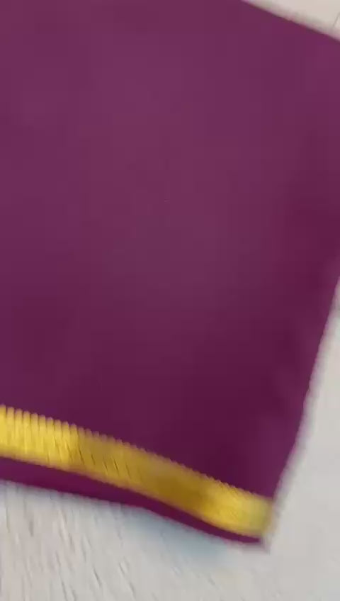 Load video: Unveil Grace: Small Border Sarees with Intricate Line Pallu in Bold Solid Shades