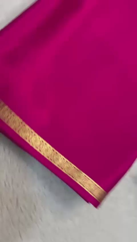 Load video: Elegance Redefined: Small Border Line Pallu Sarees in Stunning Solid Hues
