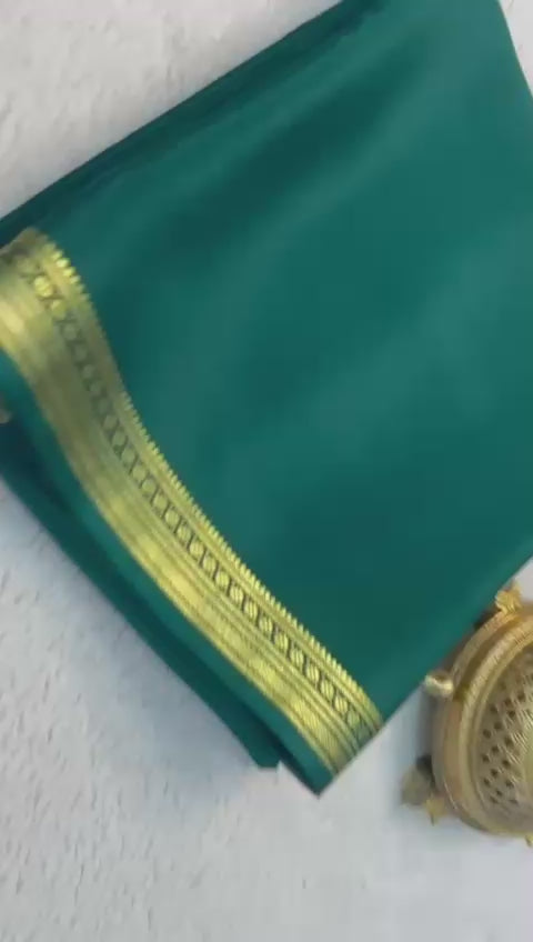 Load video: Traditional border with line pallu in beautiful solid colors
