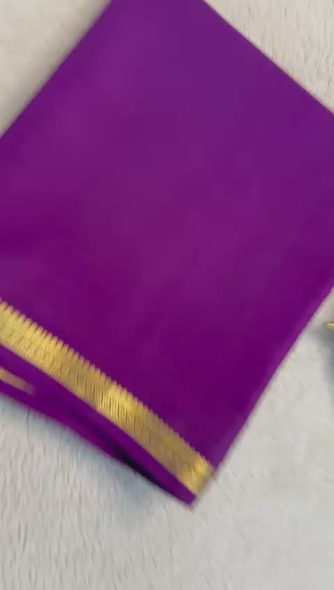 Load video: Unveil Grace: Small Border Sarees with Intricate Line Pallu in Bold Solid Shades