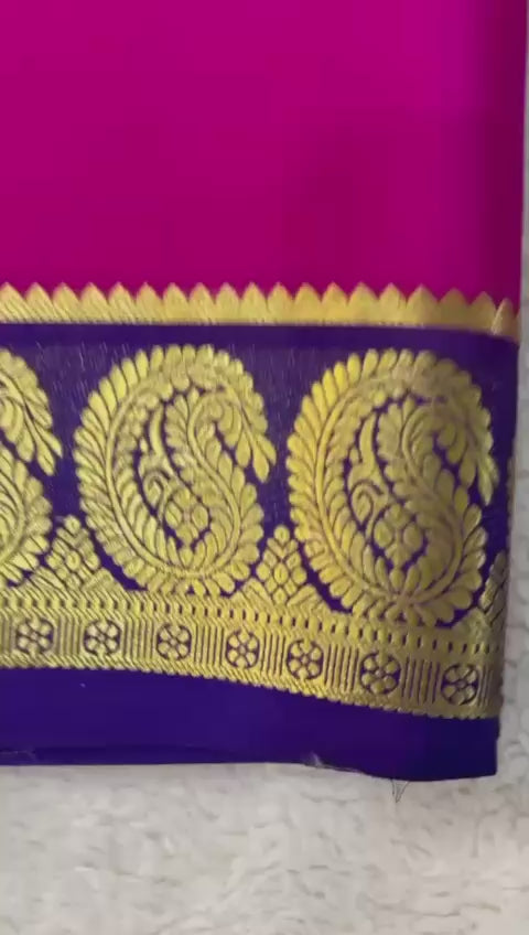 Load video: Silken Splendor: Majestic Mysore Silk Saree