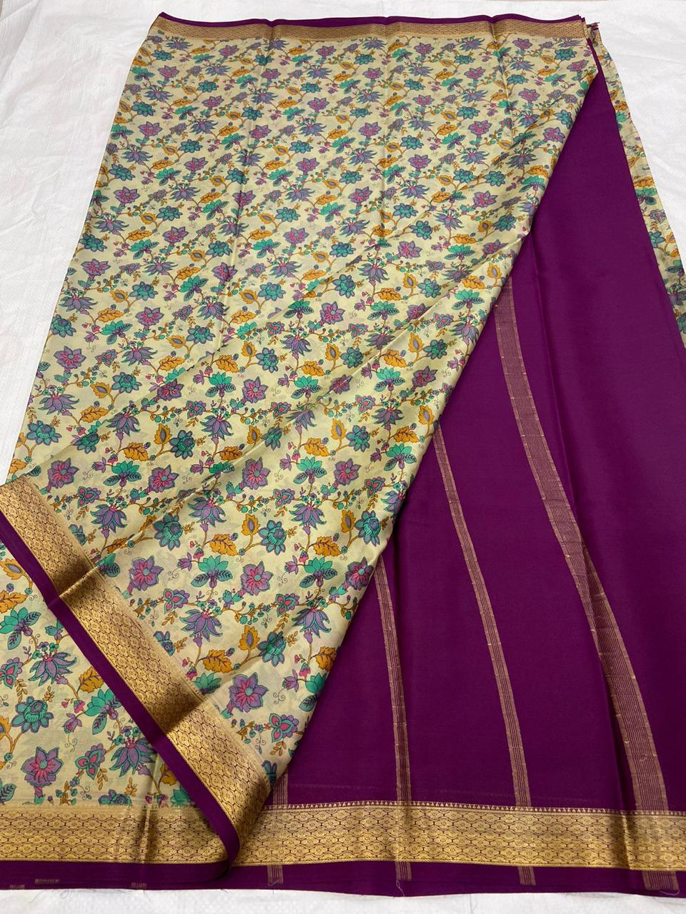 PAVITRA PURE KUBERA PATTU PATTERN SAREE DIGITAL PRINT (Copy)