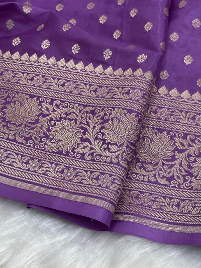 Crepe Silky Katan Banarasi Saree | Premium Jacquard Silk Saree | Mysorepattu