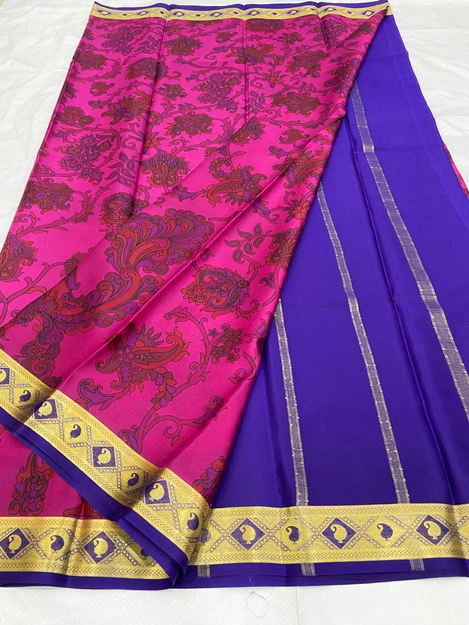 PAVITRA PURE KUBERA PATTU PATTERN SAREE DIGITAL PRINT (Copy)