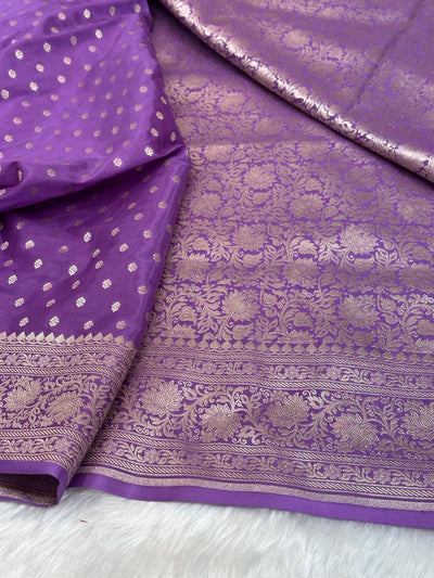 Crepe Silky Katan Banarasi Saree | Premium Jacquard Silk Saree | Mysorepattu