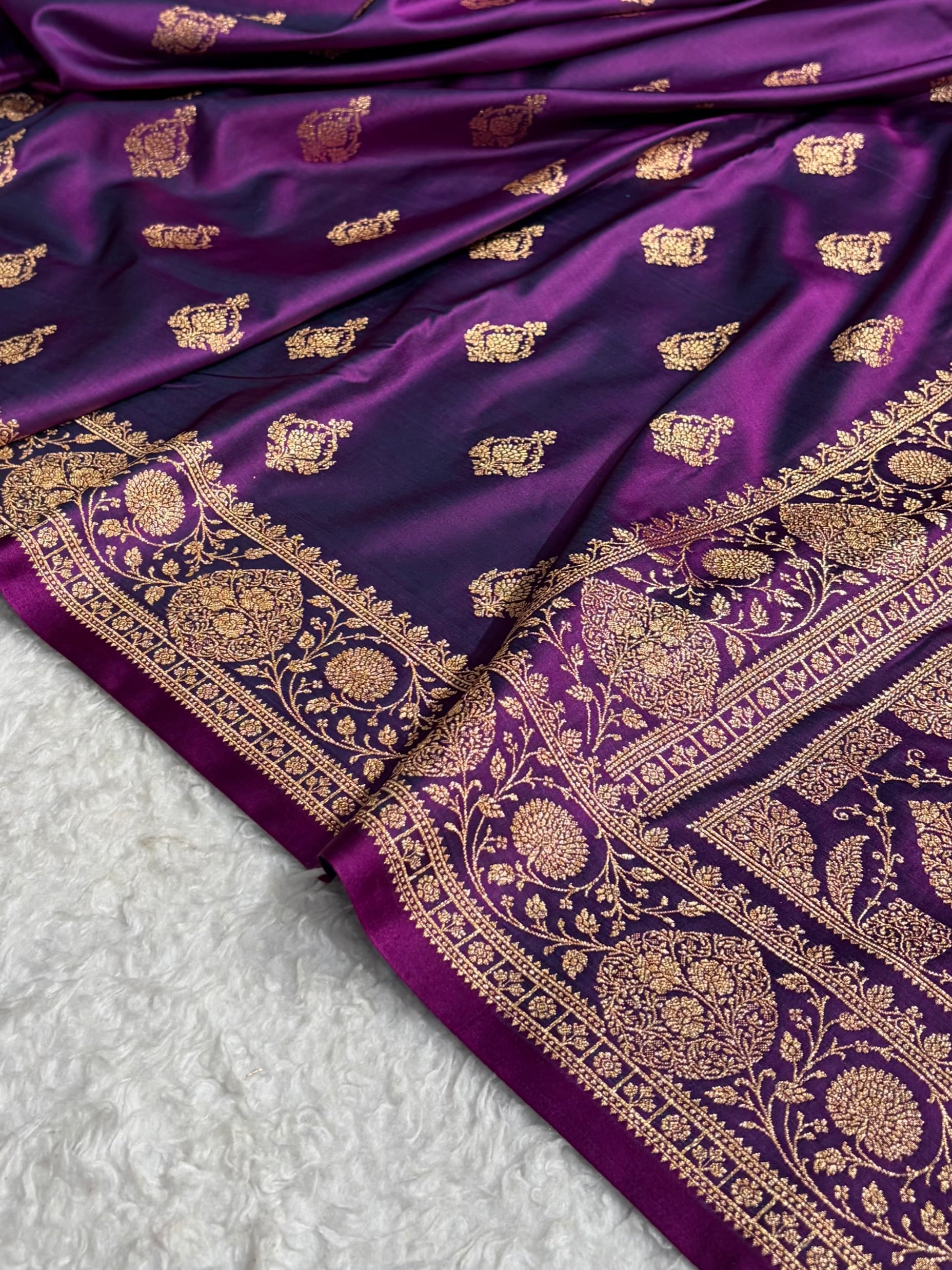 Mysorepattu Premium Satin Katan Silk Saree for Women | Jacquard Loom Woven Designer Saree