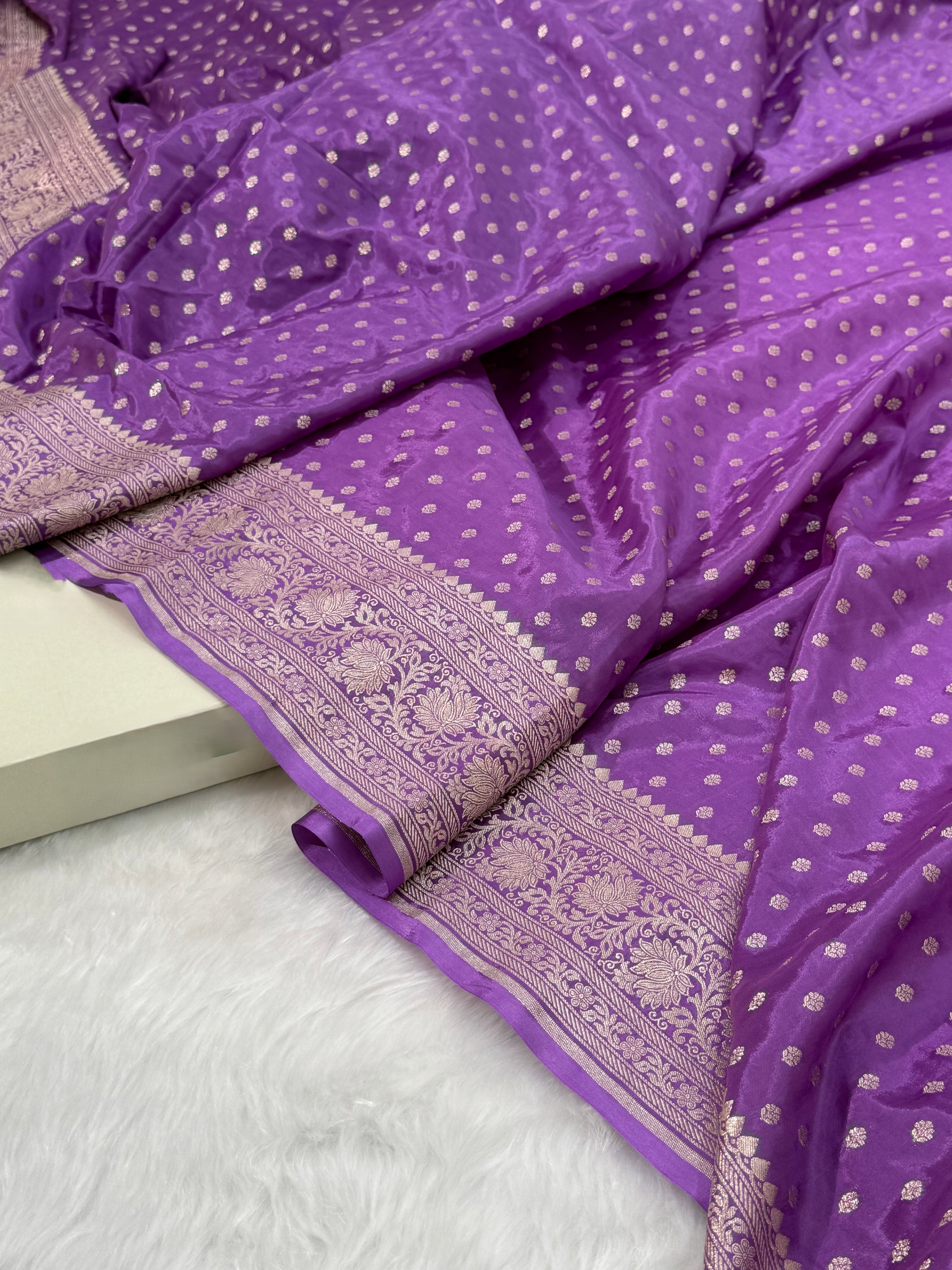 Crepe Silky Katan Banarasi Saree | Premium Jacquard Silk Saree | Mysorepattu
