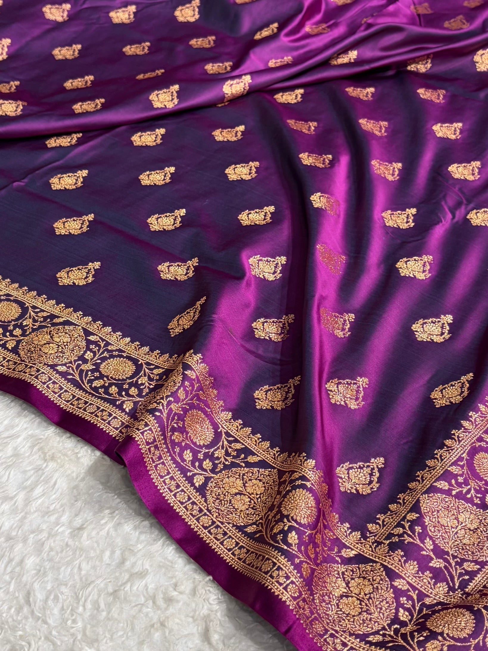 Mysorepattu Premium Satin Katan Silk Saree for Women | Jacquard Loom Woven Designer Saree