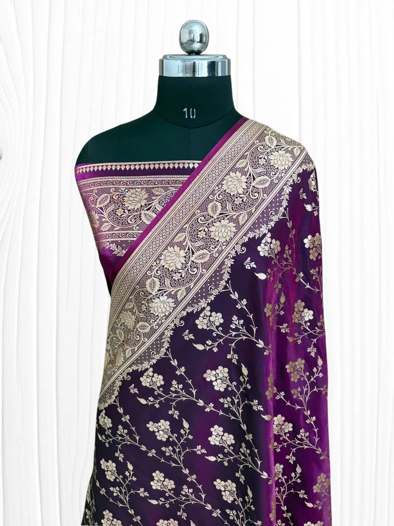 Fire Gold Banarasi Satin Silk Saree with Booti Work | Luxury Wedding & Festive Wear Saree for Women