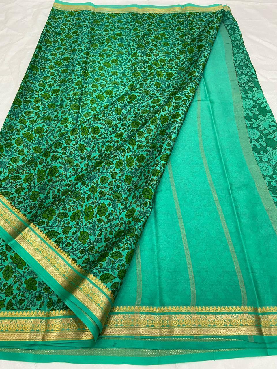 PAVITRA PURE KUBERA PATTU PATTERN SAREE DIGITAL PRINT (Copy)