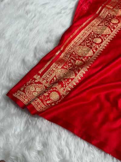 Mysorepattu Premium Satin Katan Silk Saree for Women | Jacquard Loom Woven Designer Saree