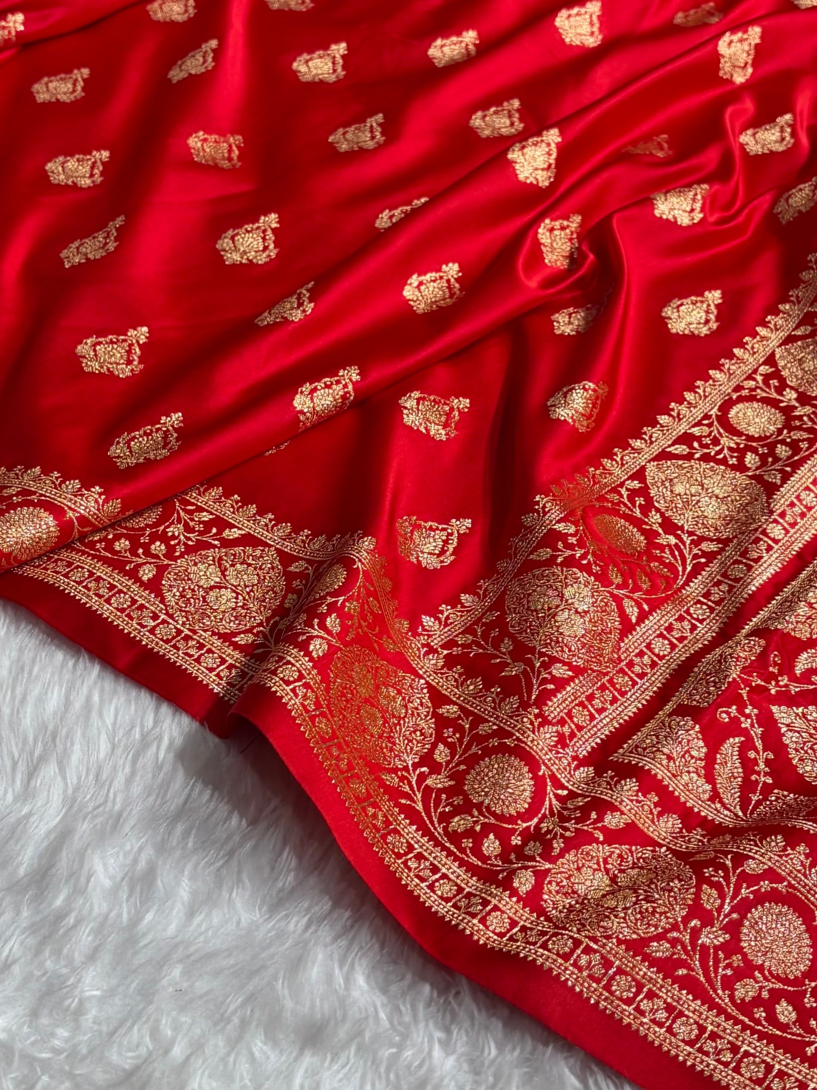 Mysorepattu Premium Satin Katan Silk Saree for Women | Jacquard Loom Woven Designer Saree