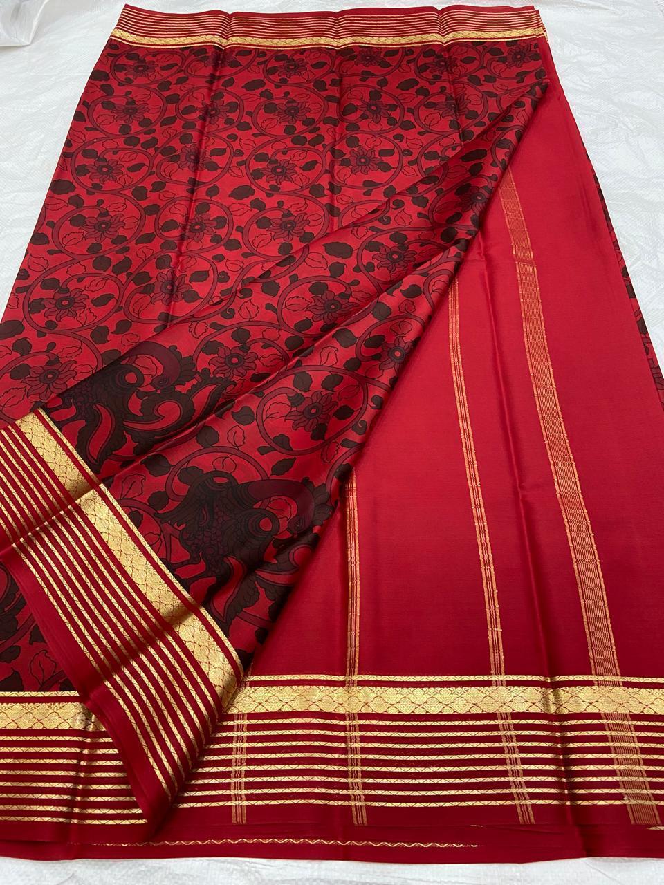 PAVITRA PURE KUBERA PATTU PATTERN SAREE DIGITAL PRINT (Copy)