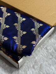 Cross Pattern Banarasi Satin Silk Saree in Maroon | Premium Jacquard Weave
