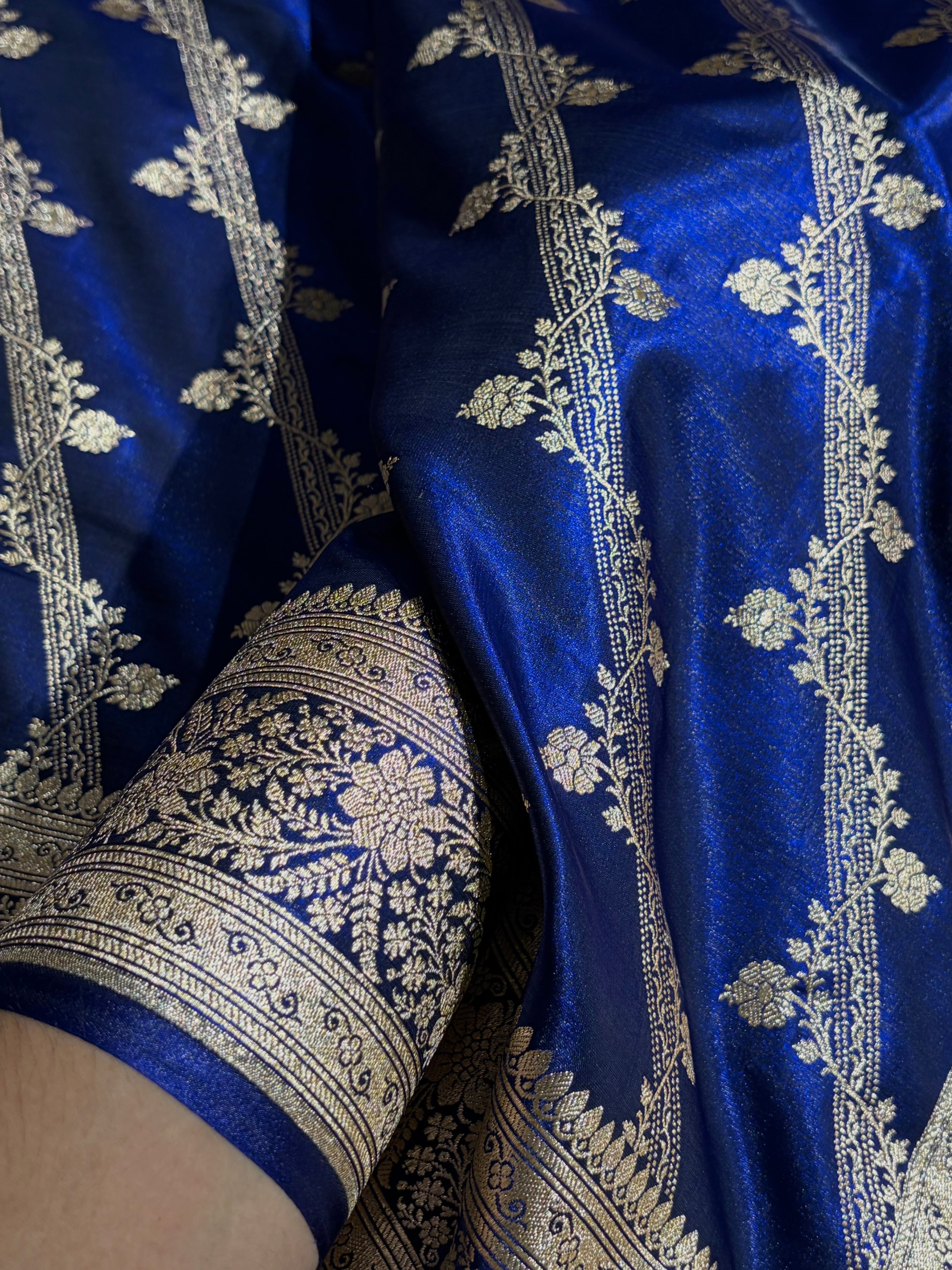 Cross Pattern Banarasi Satin Silk Saree in Maroon | Premium Jacquard Weave