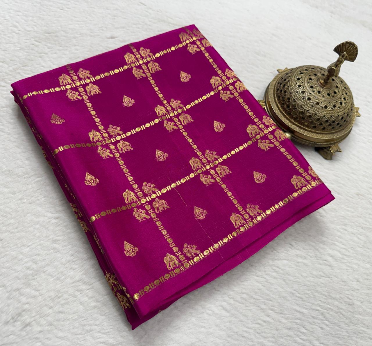 soft-silk-saree-peacock-butta-checks-pattern-pink