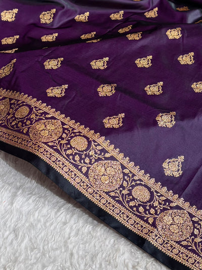 Mysorepattu Premium Satin Katan Silk Saree for Women | Jacquard Loom Woven Designer Saree