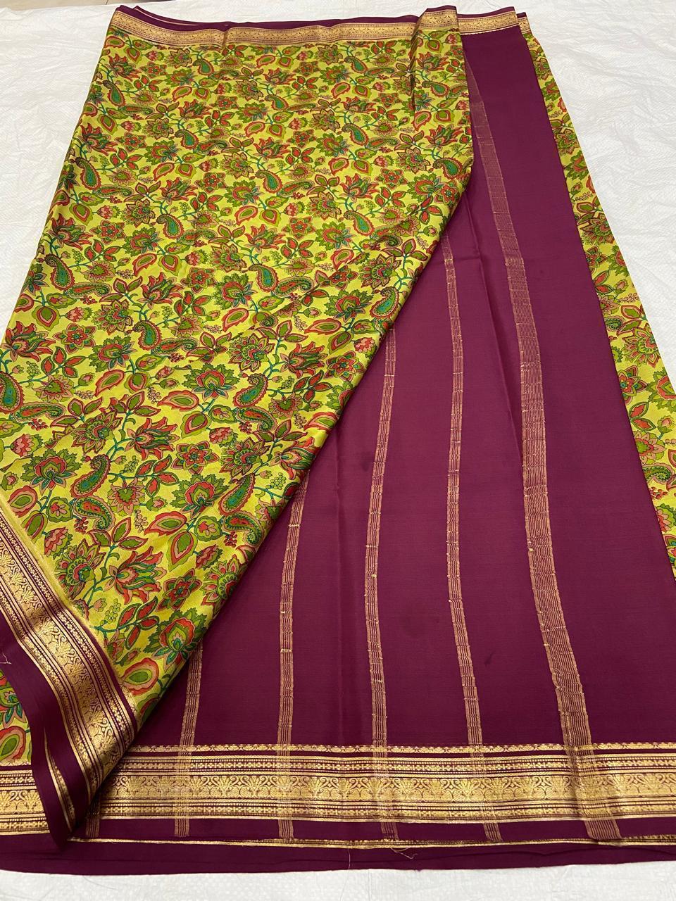 PAVITRA PURE KUBERA PATTU PATTERN SAREE DIGITAL PRINT (Copy)