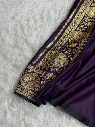 Mysorepattu Premium Satin Katan Silk Saree for Women | Jacquard Loom Woven Designer Saree
